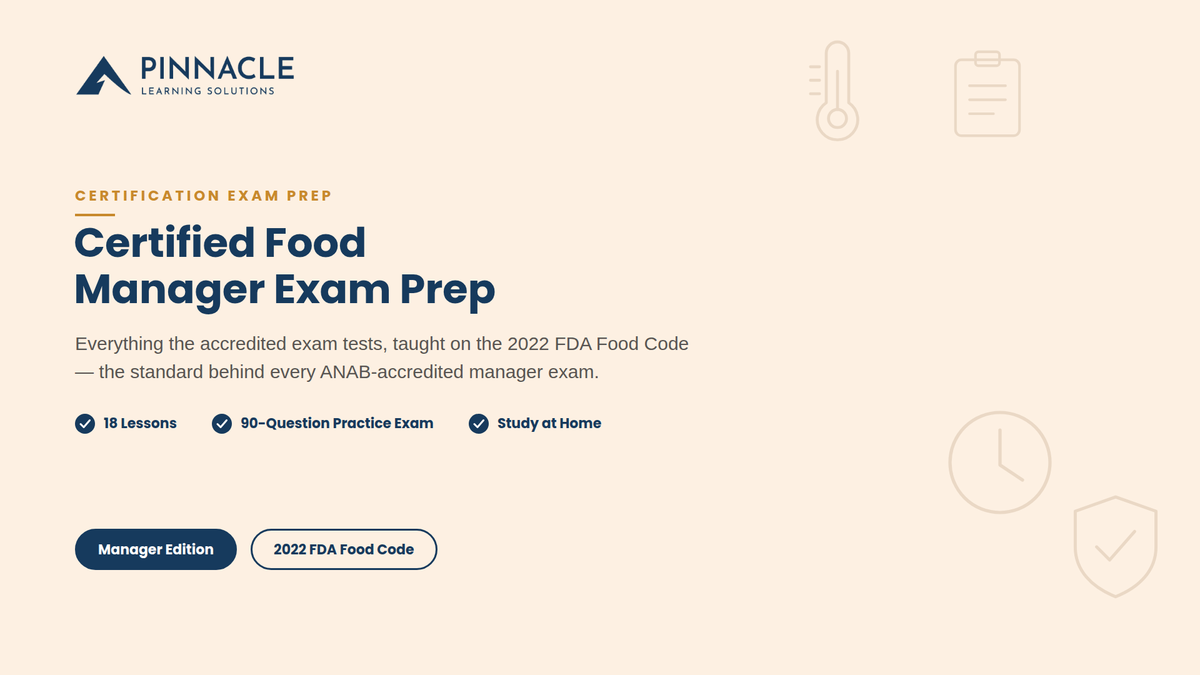 Certified Food Manager Exam Prep