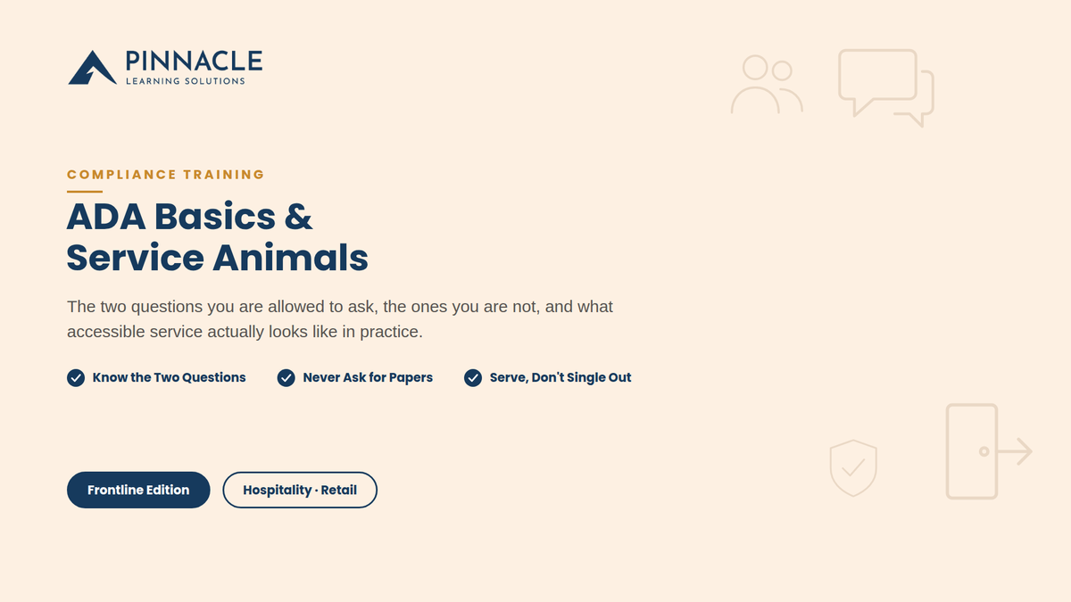 ADA Basics and Service Animals