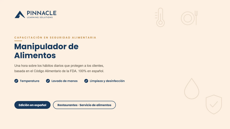 Manipulador de Alimentos para Empleados (Employee Food Handler – Spanish)