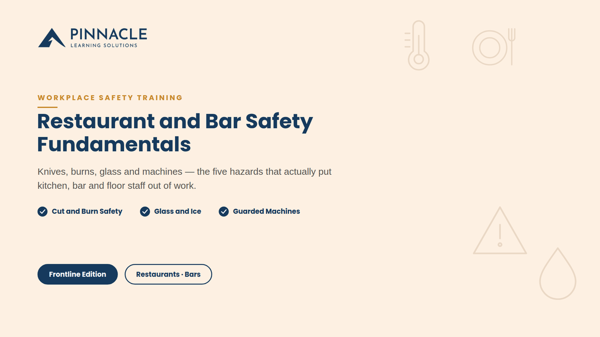 Restaurant and Bar Safety Fundamentals: Knives, Burns, Glass, and Machines