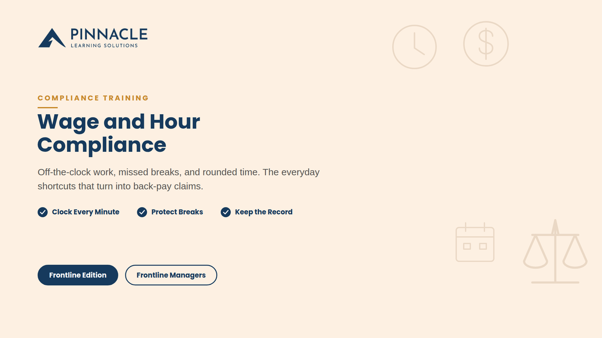 Wage and Hour Compliance Essentials for Frontline Managers
