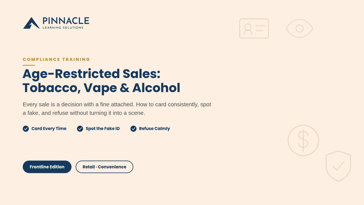 Age-Restricted Sales: Tobacco, Vape & Alcohol