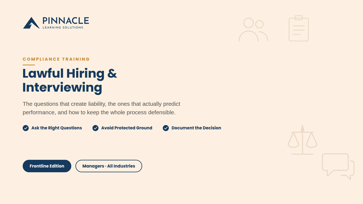 Lawful Hiring and Interviewing