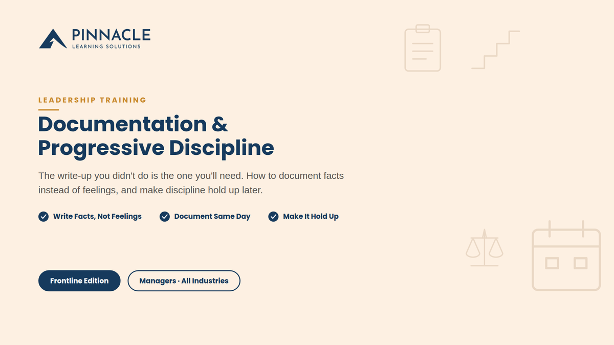 Documentation and Progressive Discipline for Managers