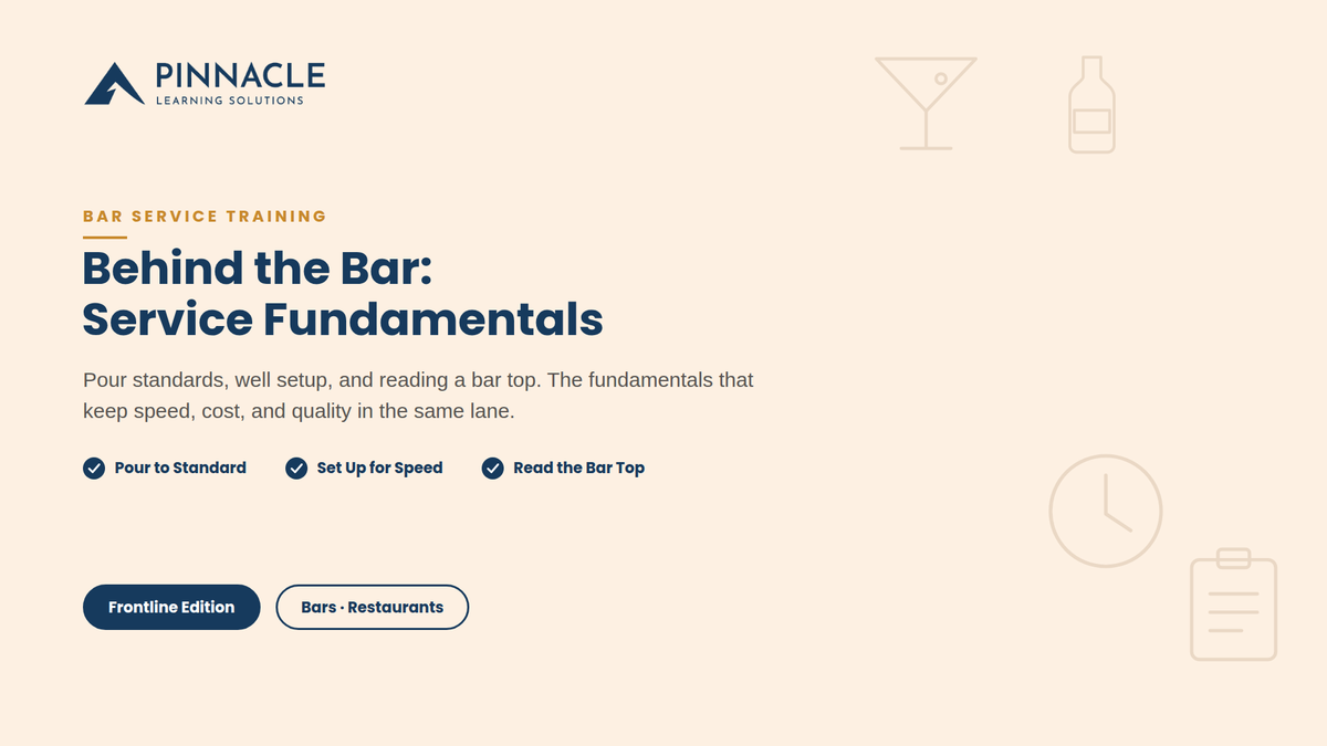 Behind the Bar: Service Fundamentals